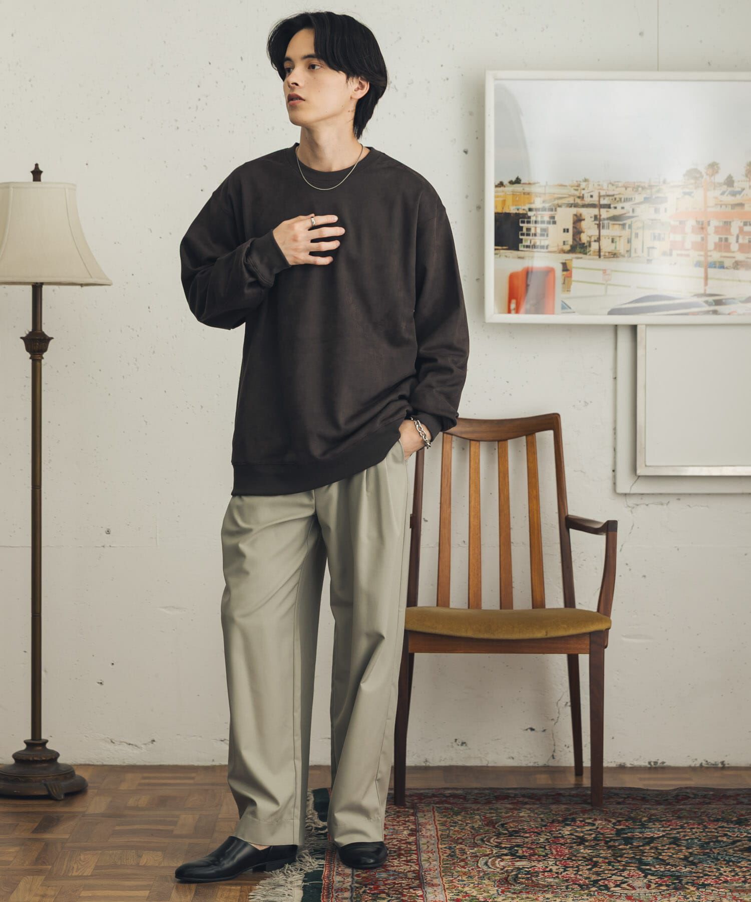 SENSE OF PLACE by URBAN RESEARCH「『WEB/一部店舗限定サイズ』フェイクスエードクルーネックスウェット」|スウェット・ジャージ|
