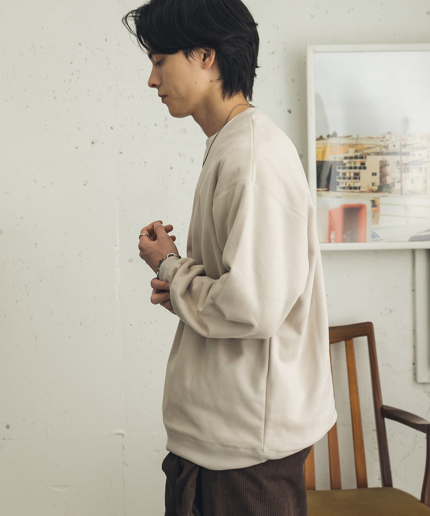 SENSE OF PLACE by URBAN RESEARCH「『WEB/一部店舗限定サイズ』フェイクスエードクルーネックスウェット」|スウェット・ジャージ|