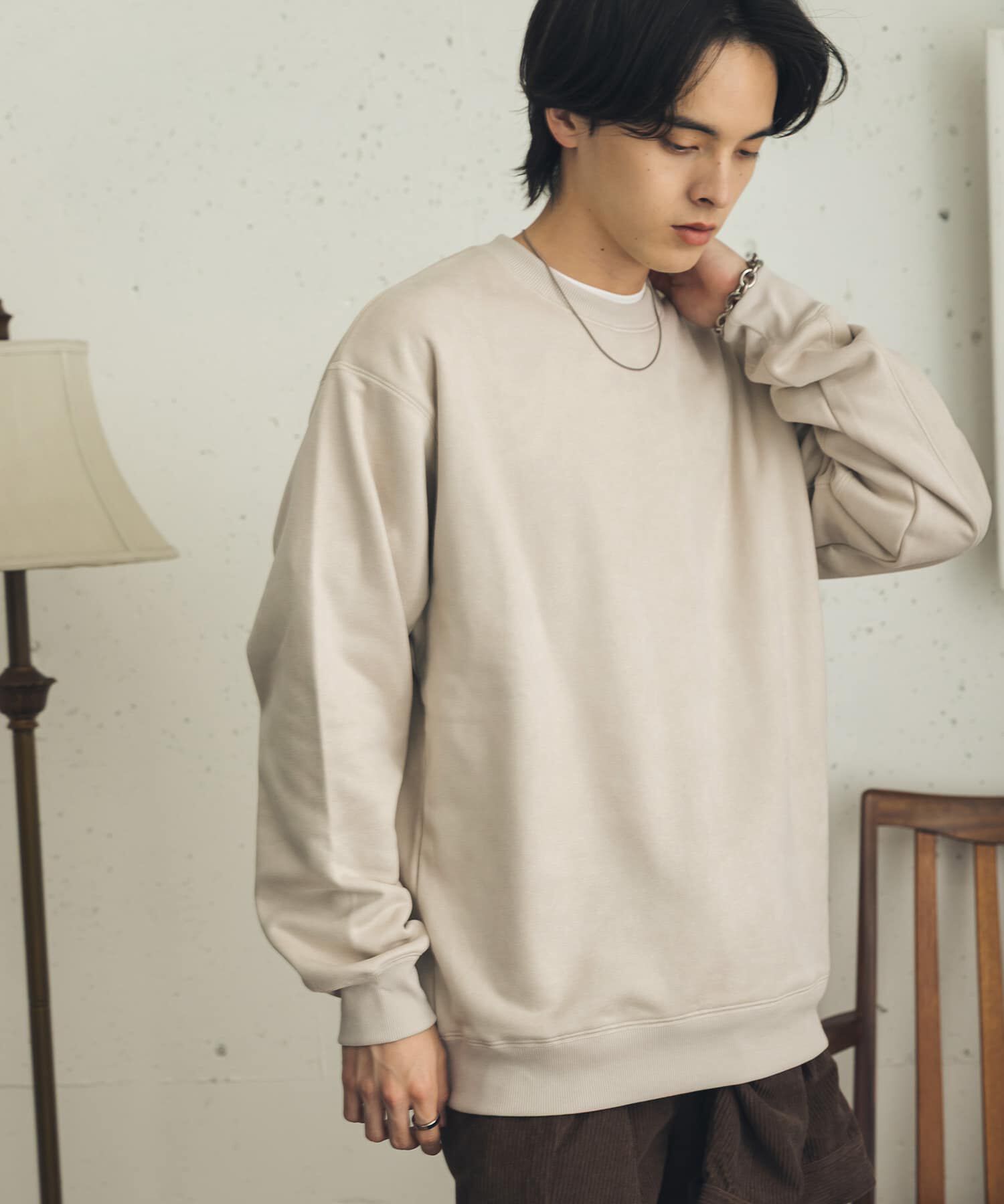 SENSE OF PLACE by URBAN RESEARCH「『WEB/一部店舗限定サイズ』フェイクスエードクルーネックスウェット」|スウェット・ジャージ|