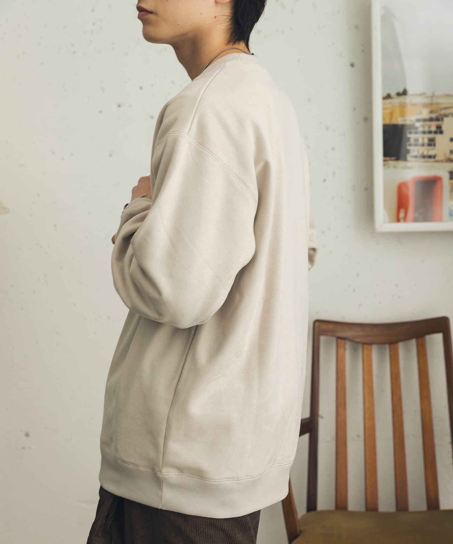 SENSE OF PLACE by URBAN RESEARCH「『WEB/一部店舗限定サイズ』フェイクスエードクルーネックスウェット」|スウェット・ジャージ|