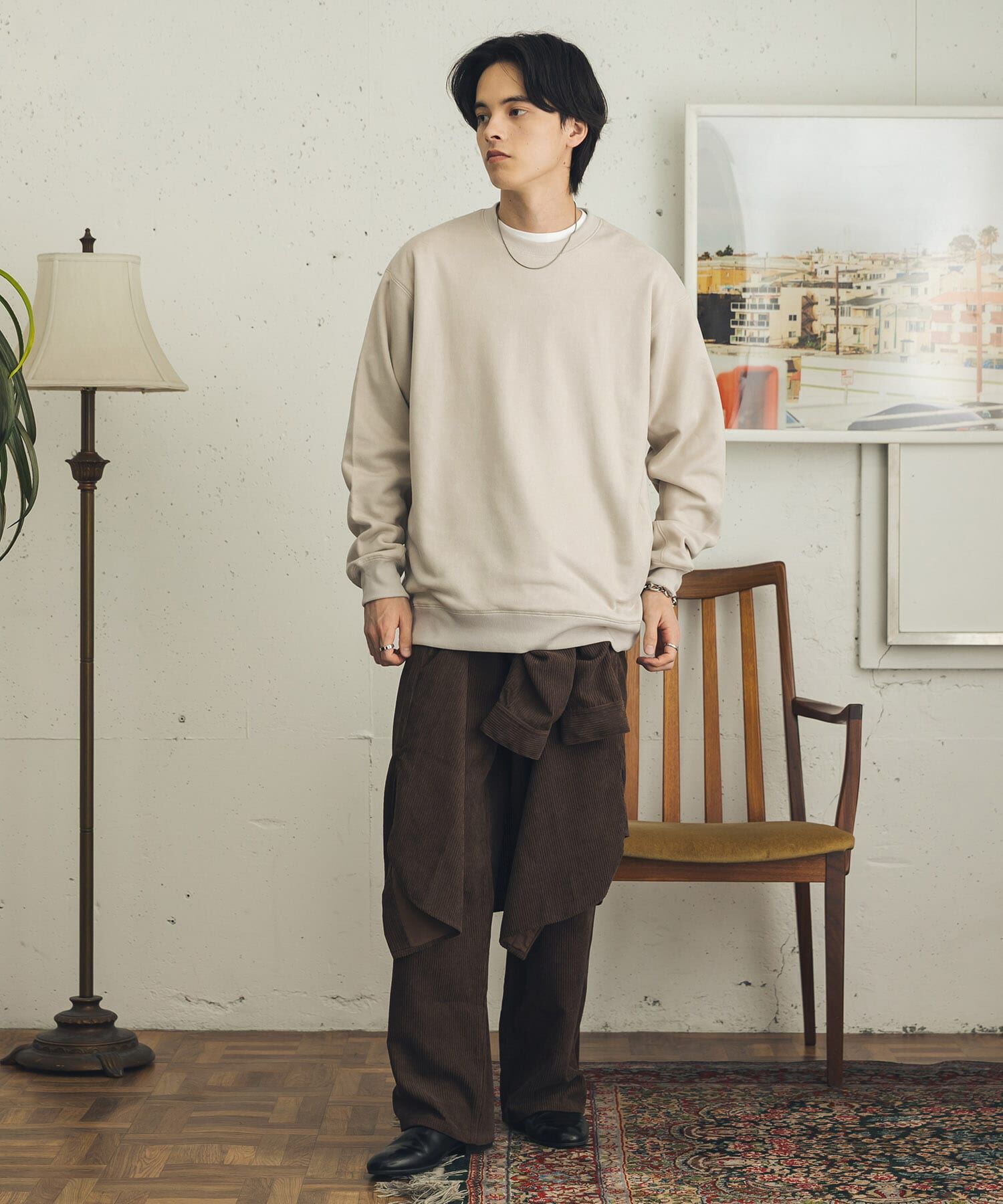 SENSE OF PLACE by URBAN RESEARCH「『WEB/一部店舗限定サイズ』フェイクスエードクルーネックスウェット」|スウェット・ジャージ|