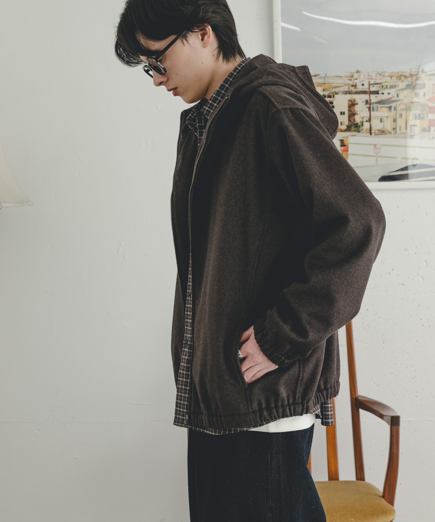 SENSE OF PLACE by URBAN RESEARCH「ウールブレンドフーディーブルゾン」|ブルゾン・スタジャン|