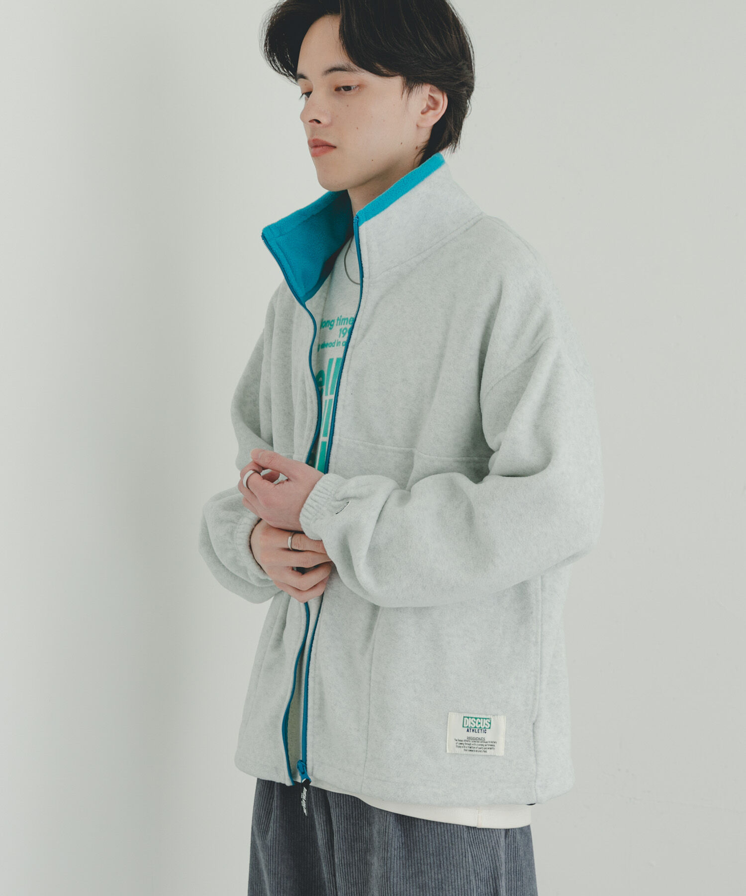 SENSE OF PLACE by URBAN RESEARCH「DISCUS　スタンドカラー配色フルZIP JACKET」|ノーカラーコート|