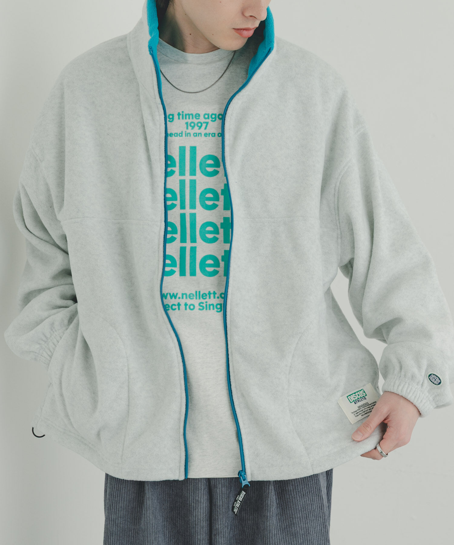 SENSE OF PLACE by URBAN RESEARCH「DISCUS　スタンドカラー配色フルZIP JACKET」|ノーカラーコート|