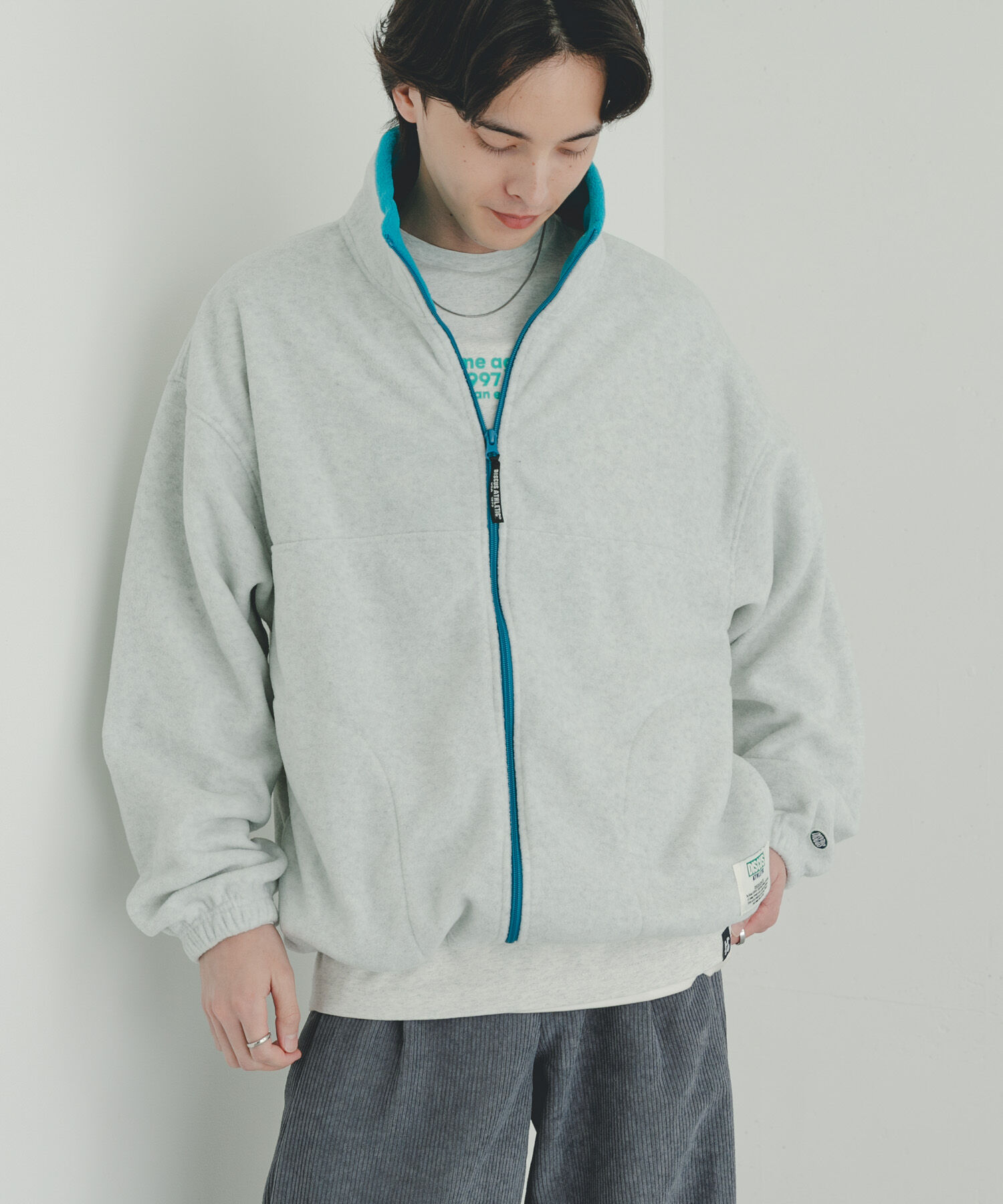 SENSE OF PLACE by URBAN RESEARCH「DISCUS　スタンドカラー配色フルZIP JACKET」|ノーカラーコート|