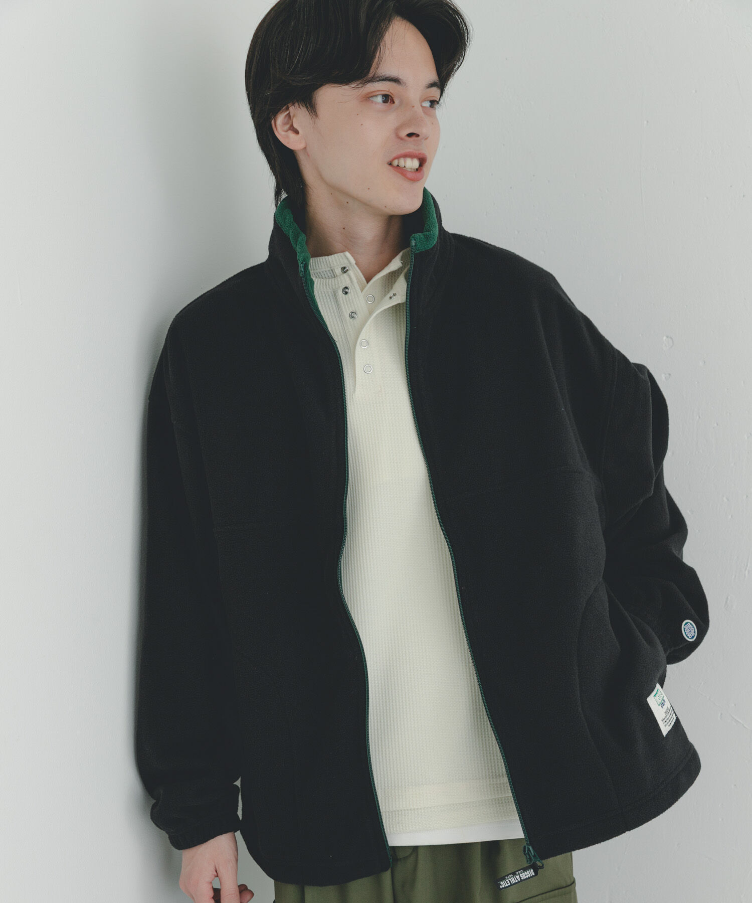 SENSE OF PLACE by URBAN RESEARCH「DISCUS　スタンドカラー配色フルZIP JACKET」|ノーカラーコート|
