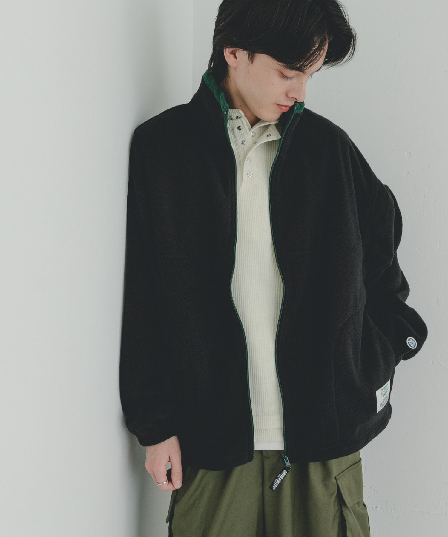 SENSE OF PLACE by URBAN RESEARCH「DISCUS　スタンドカラー配色フルZIP JACKET」|ノーカラーコート|