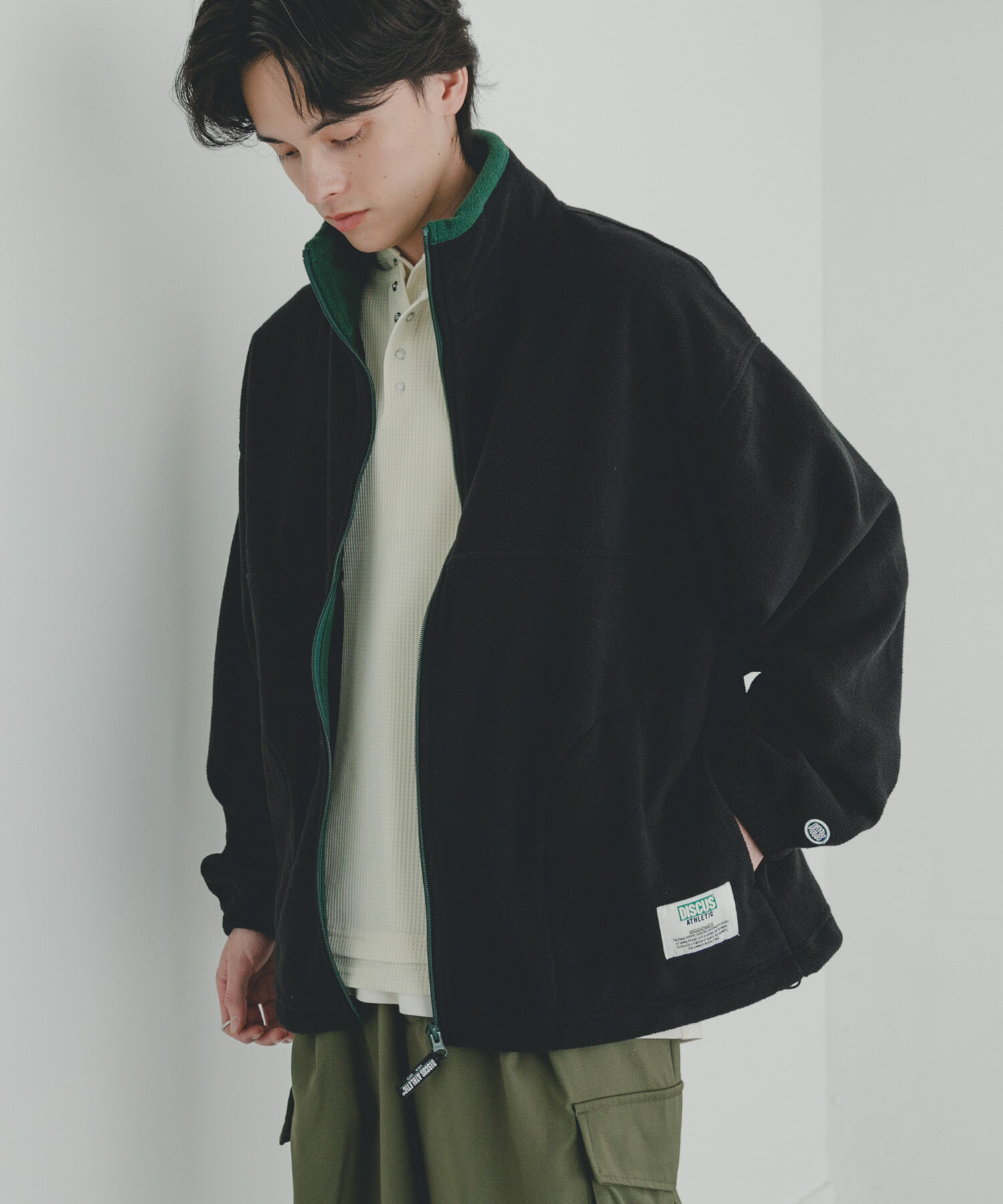 SENSE OF PLACE by URBAN RESEARCH「DISCUS　スタンドカラー配色フルZIP JACKET」|ノーカラーコート|