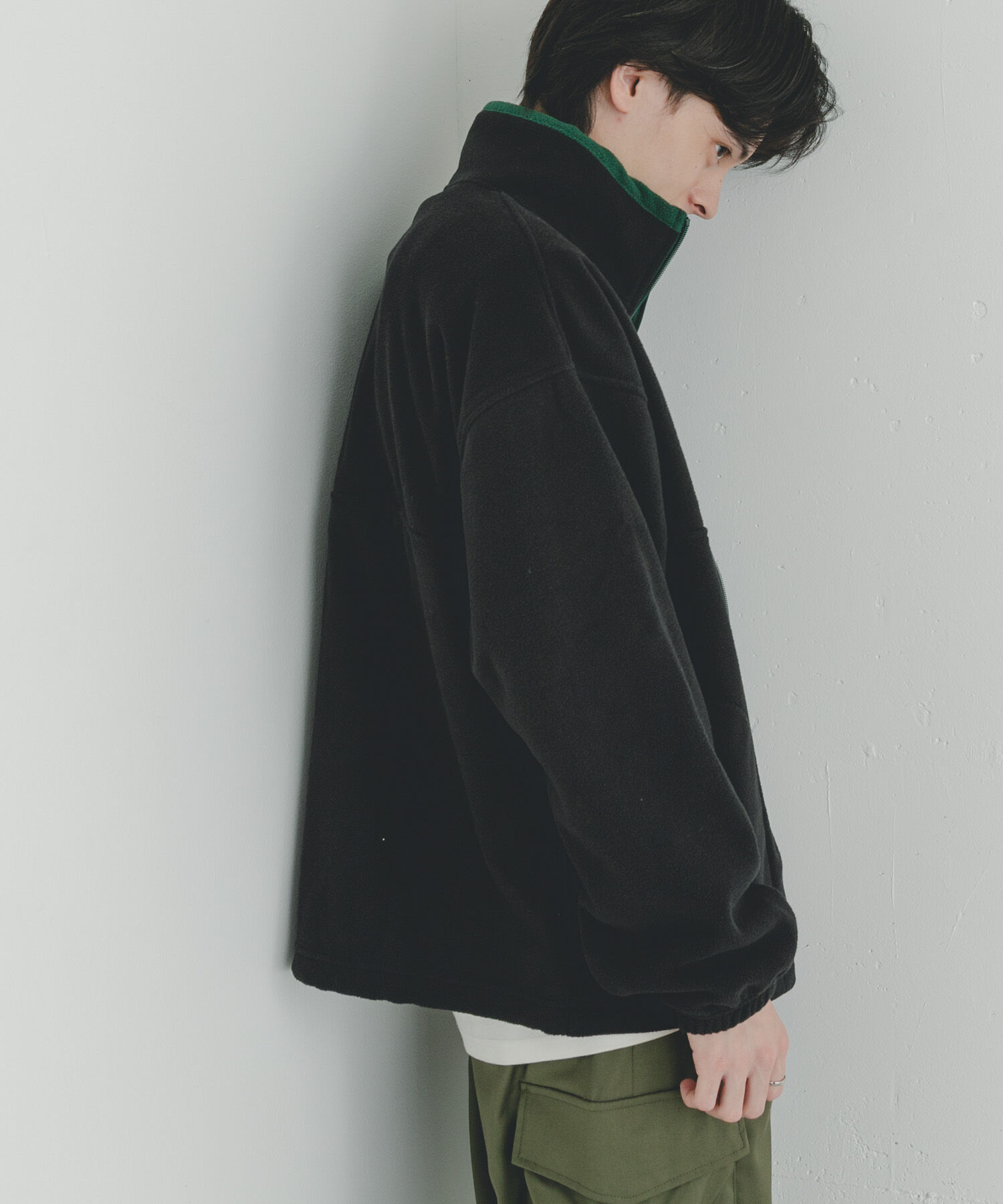 SENSE OF PLACE by URBAN RESEARCH「DISCUS　スタンドカラー配色フルZIP JACKET」|ノーカラーコート|