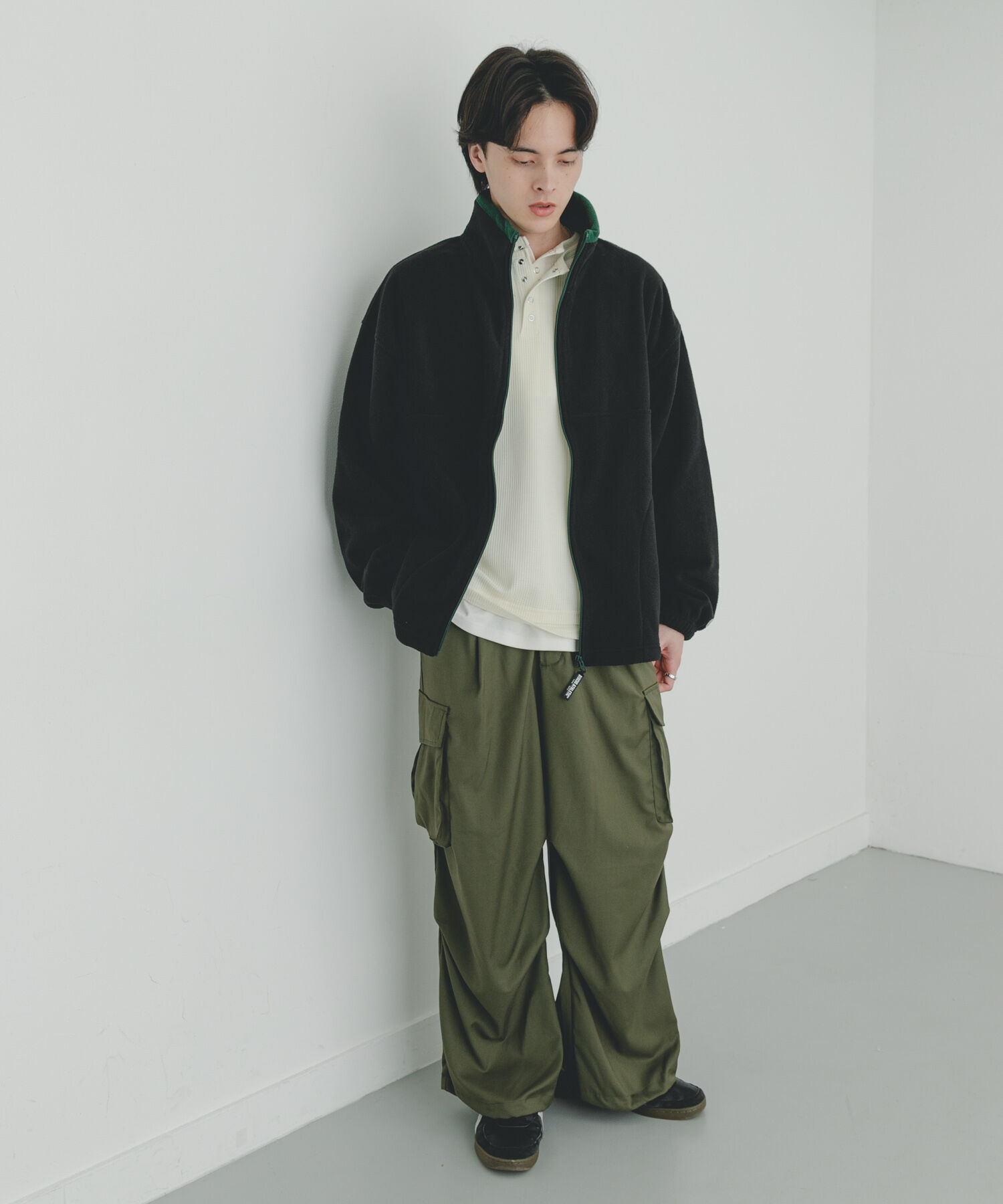 SENSE OF PLACE by URBAN RESEARCH「DISCUS　スタンドカラー配色フルZIP JACKET」|ノーカラーコート|