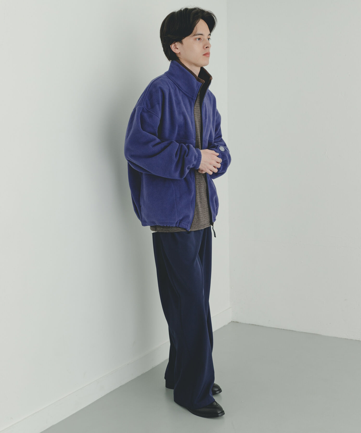 SENSE OF PLACE by URBAN RESEARCH「DISCUS　スタンドカラー配色フルZIP JACKET」|ノーカラーコート|