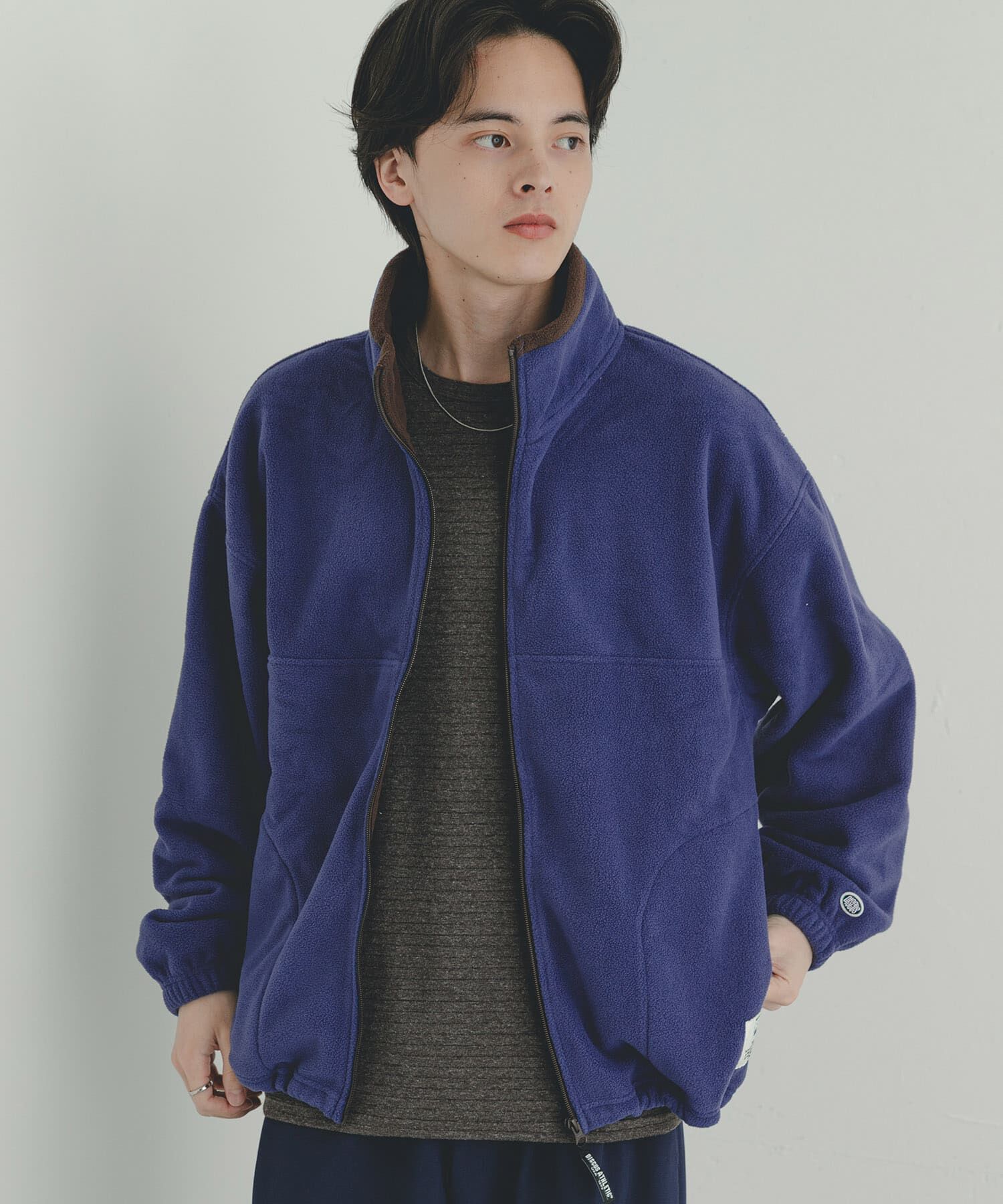 SENSE OF PLACE by URBAN RESEARCH「DISCUS　スタンドカラー配色フルZIP JACKET」|ノーカラーコート|