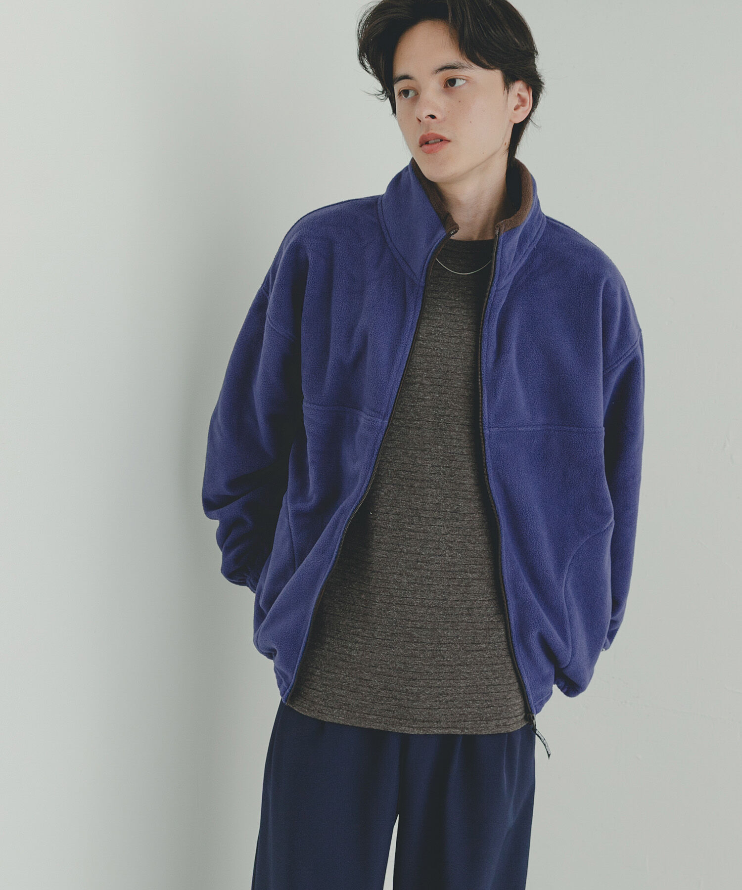SENSE OF PLACE by URBAN RESEARCH「DISCUS　スタンドカラー配色フルZIP JACKET」|ノーカラーコート|