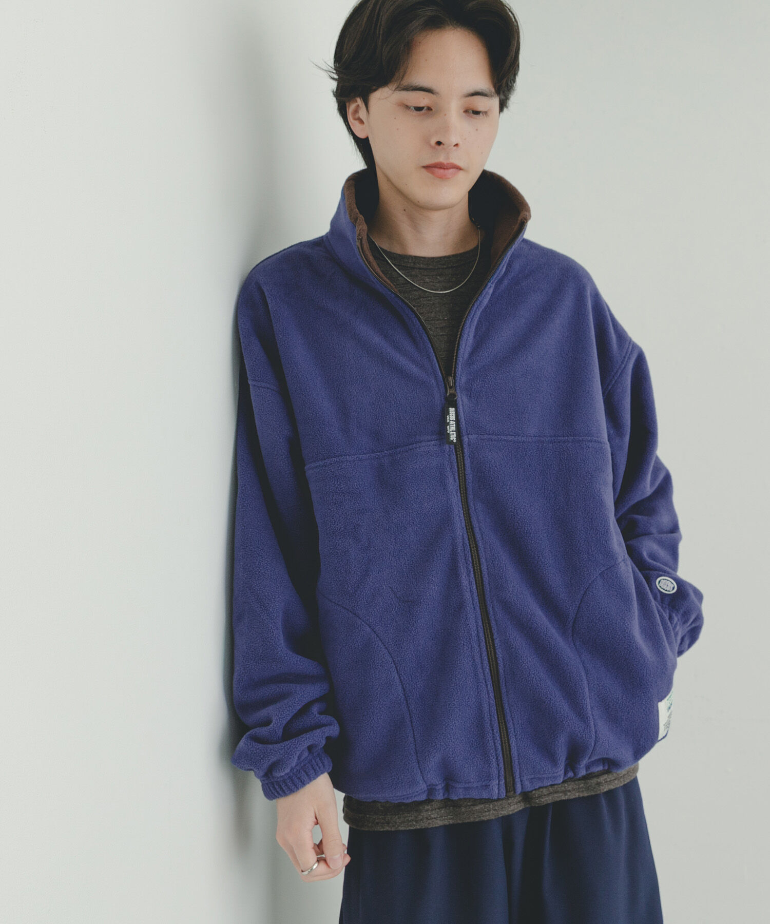 SENSE OF PLACE by URBAN RESEARCH「DISCUS　スタンドカラー配色フルZIP JACKET」|ノーカラーコート|