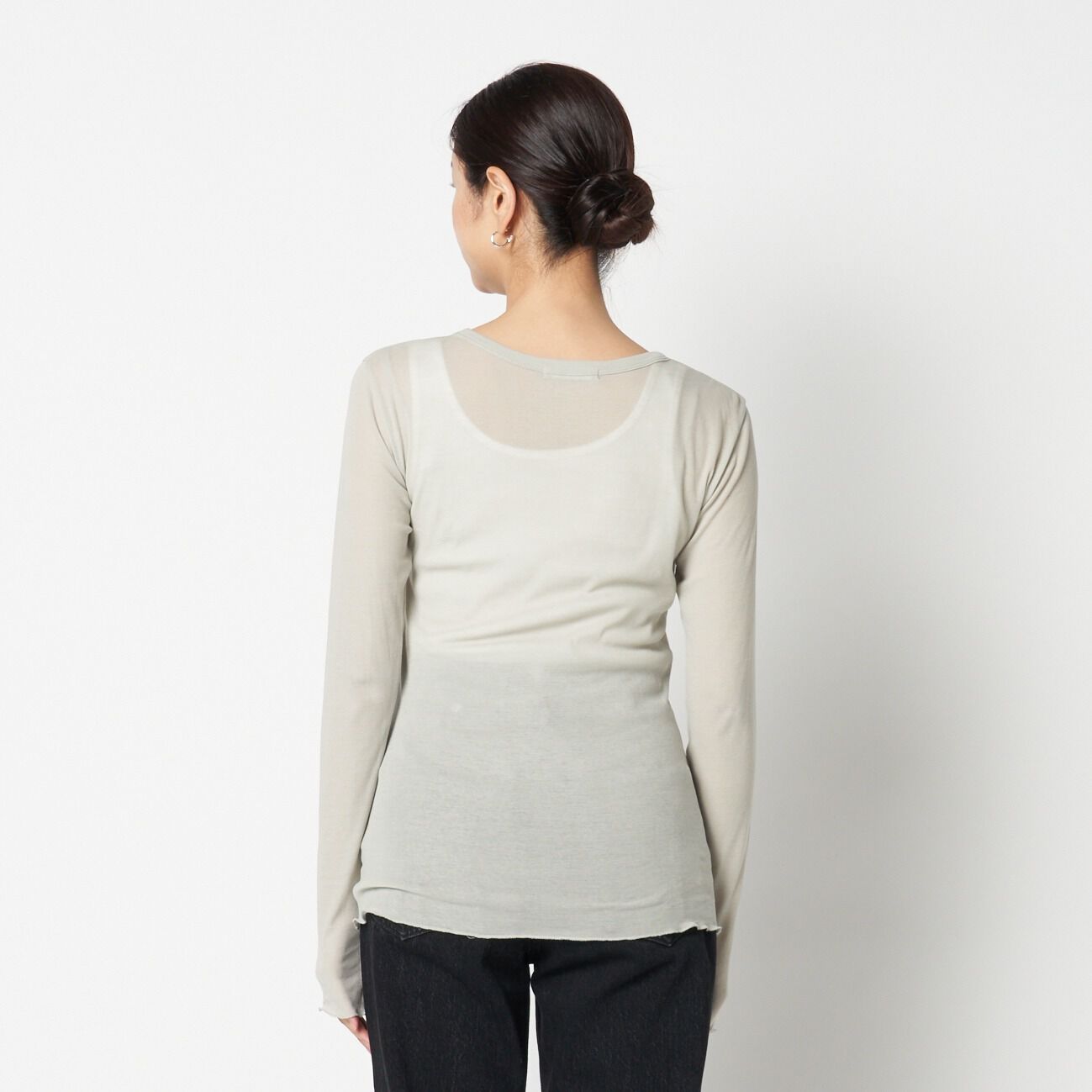 HELIOPOLE「HELIOPOLE 【smooth skin series】SHEER RIB JERSEY CREW」|Tシャツ・カットソー|