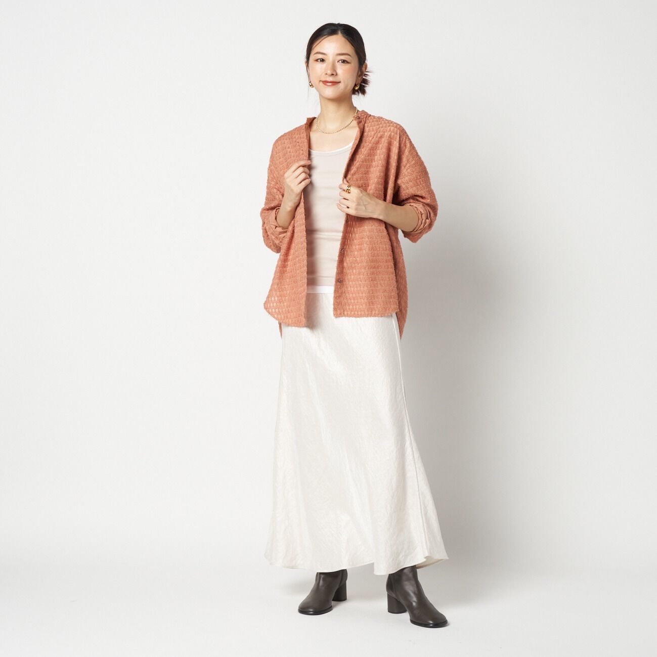 HELIOPOLE「HELIOPOLE CUT JACQUARD BAND COLLAR SHIRT」|シャツ・ブラウス|
