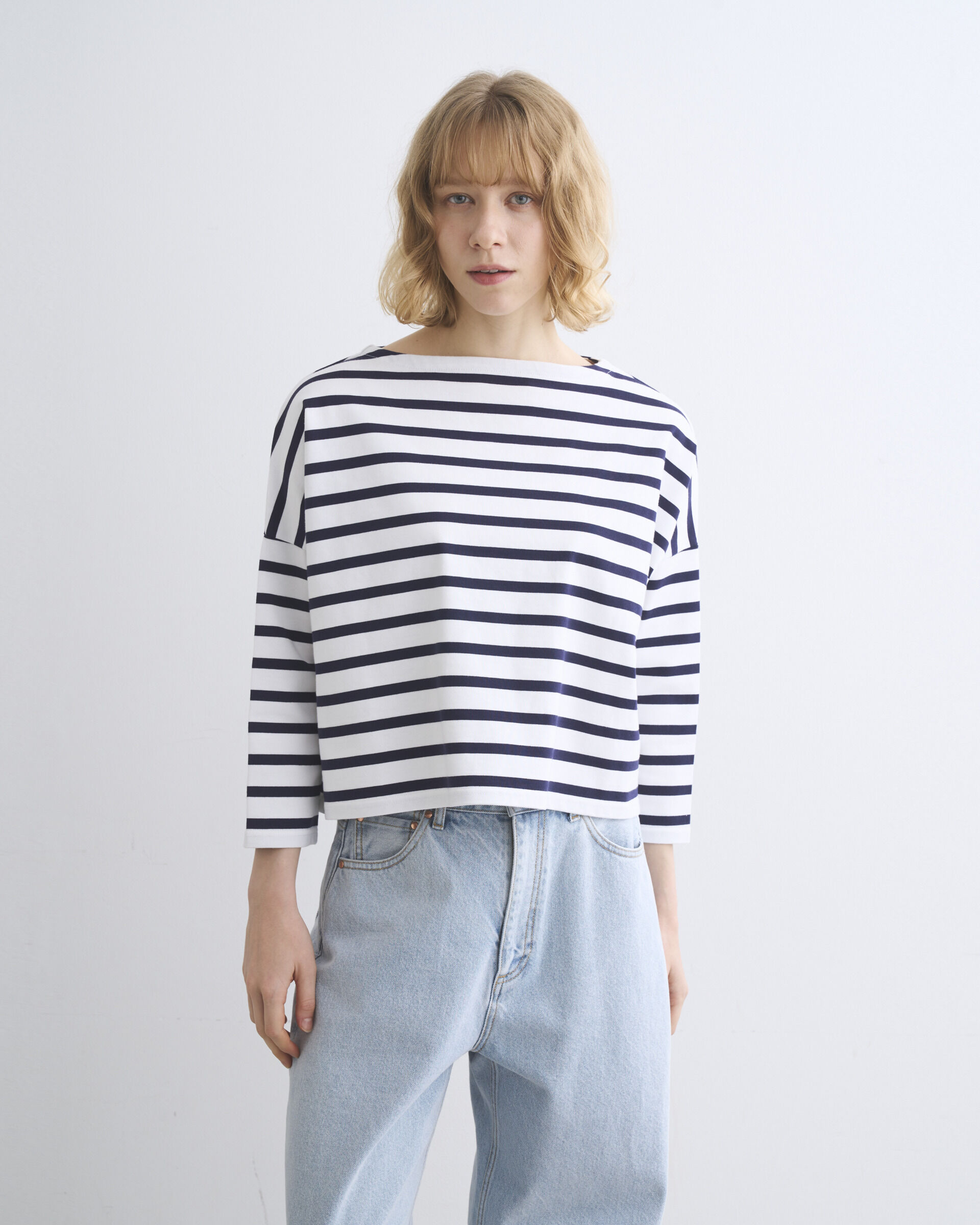 Traditional Weatherwear「LYNE」|Tシャツ・カットソー|ﾎﾜｲﾄ&times;ﾈｲﾋﾞｰ