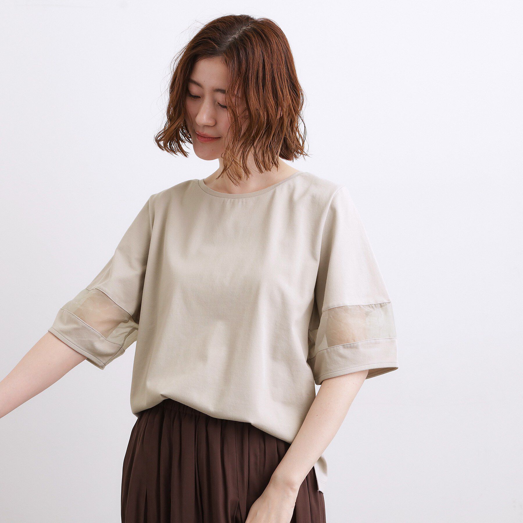 grove「【吸水速乾・UVカット】シアードッキングランタンスリーブTシャツ」|Tシャツ・カットソー|