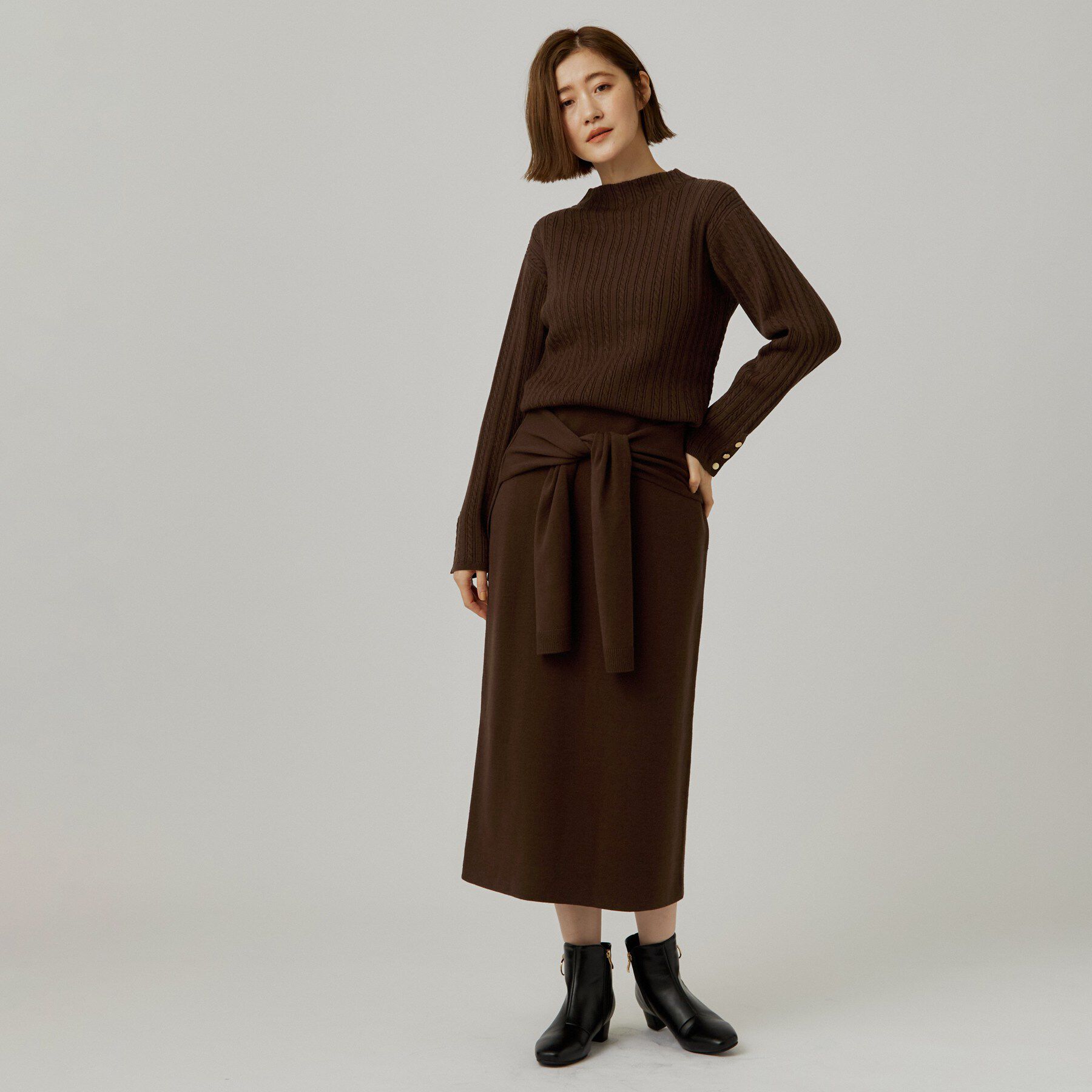 grove「【SET UP可・毛玉軽減】フェイクレイヤードニットスカート」|スカート|