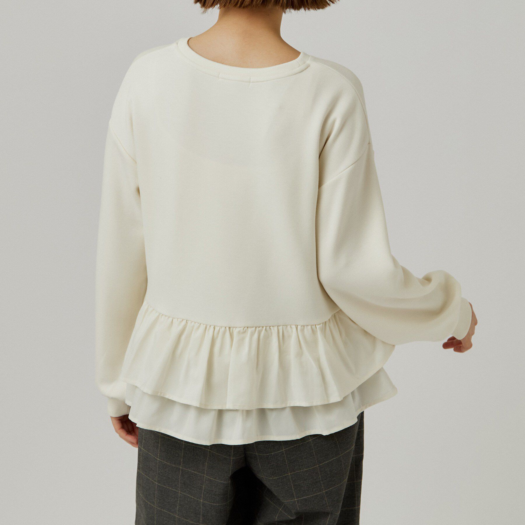grove「ふんわりペプラム フリルダンボールトップス」|Tシャツ・カットソー|