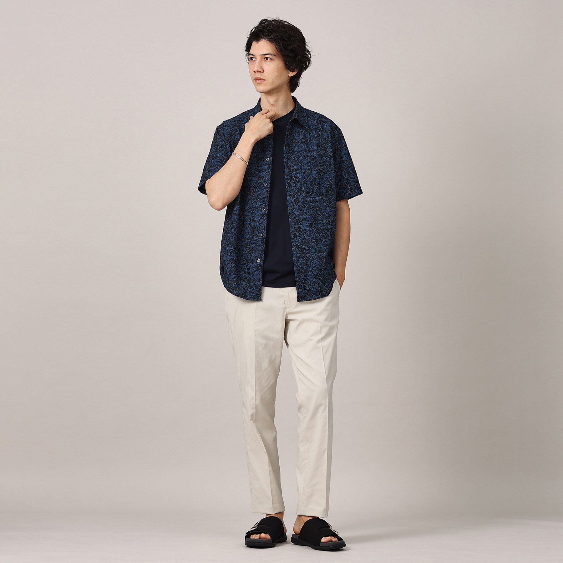 TAKEO KIKUCHI「【無地・チェック・ボタニカル柄】リップル シャツ」|シャツ・ブラウス|
