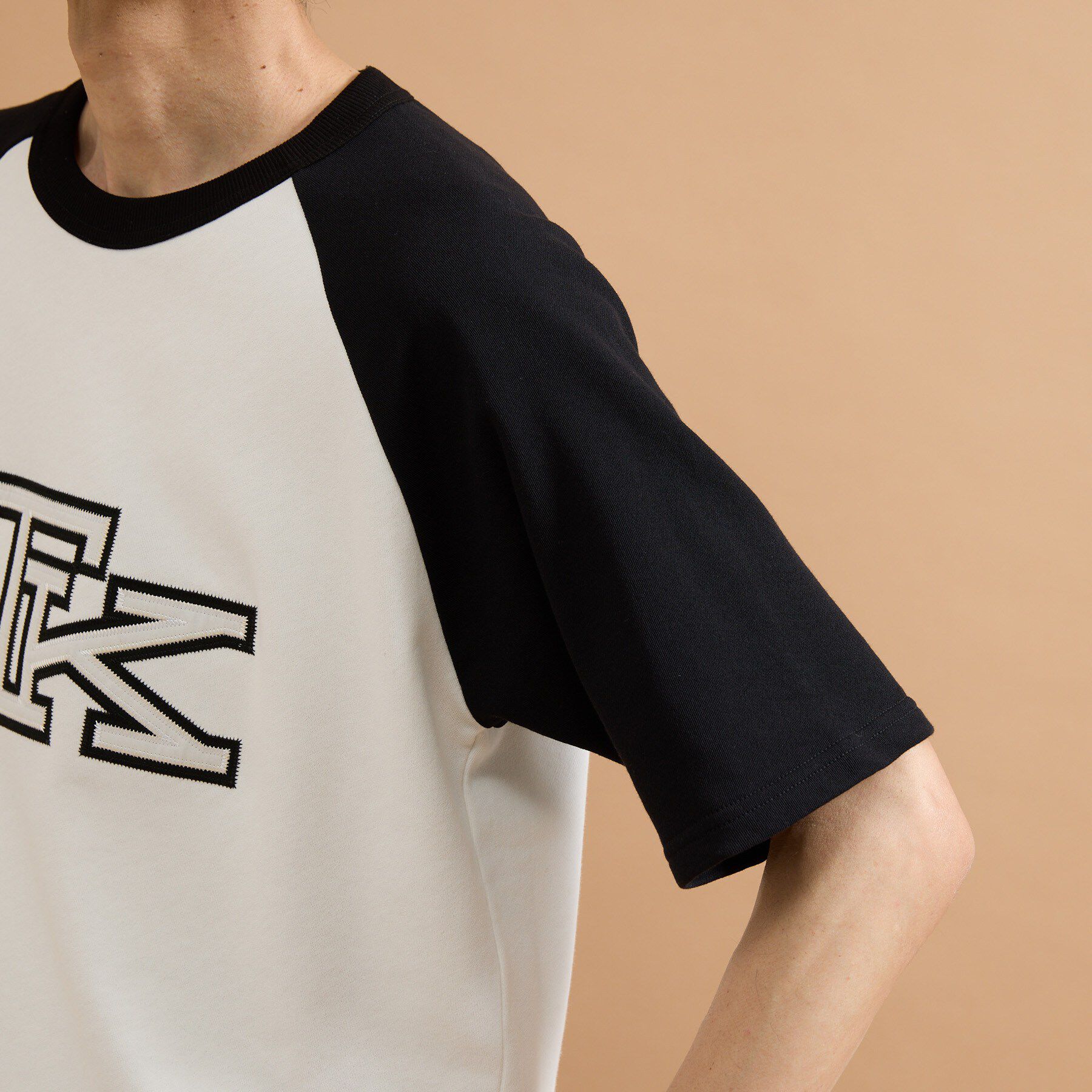 40CARATS&525「カレッジ風TKラグラン配色ミニ裏毛T」|Tシャツ・カットソー|