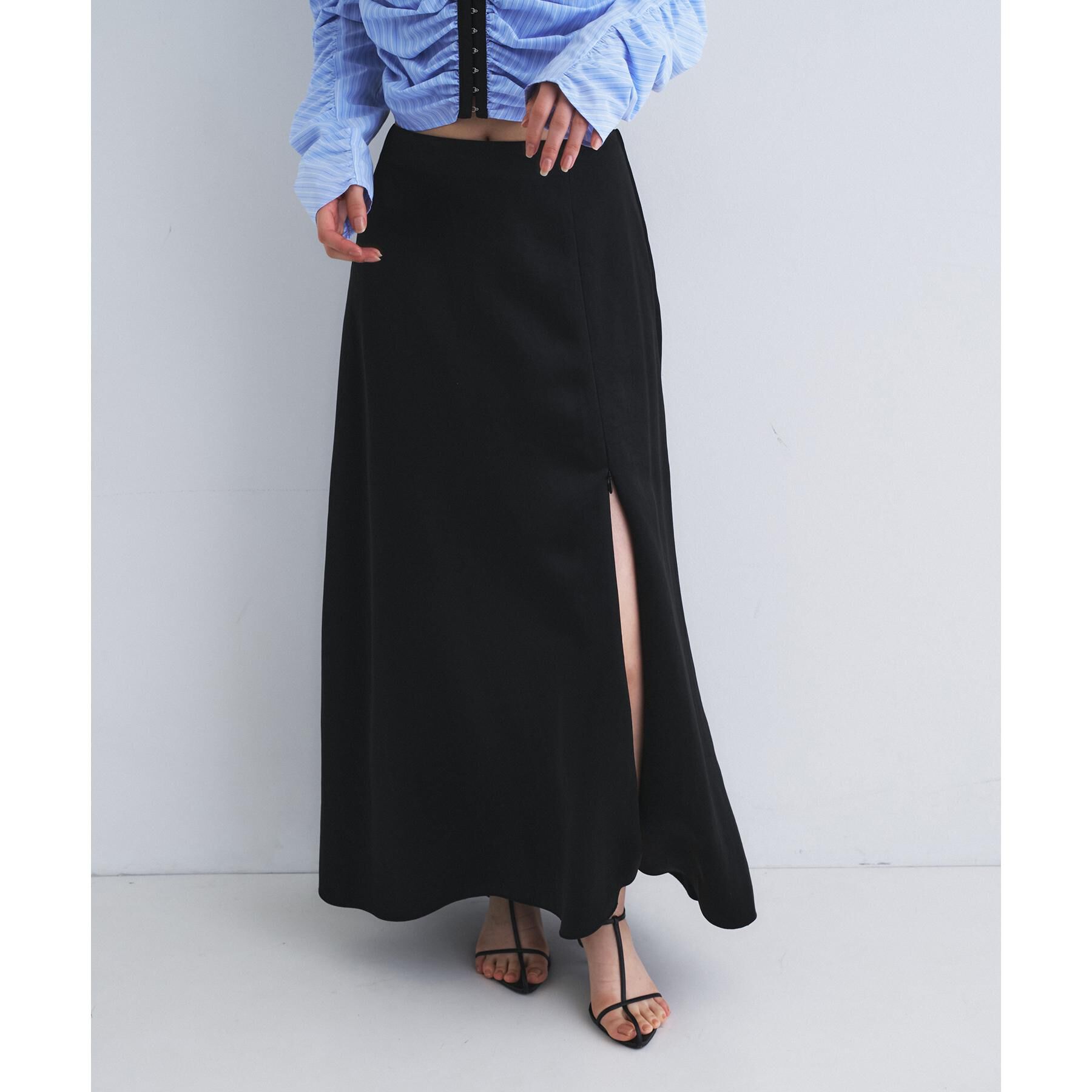 CODE A「satin slit flare skirt」|スカート|