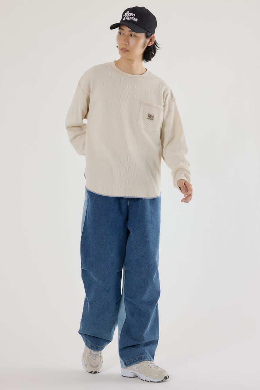 RODEO CROWNS「ピグメントワッフルトップス」|Tシャツ・カットソー|