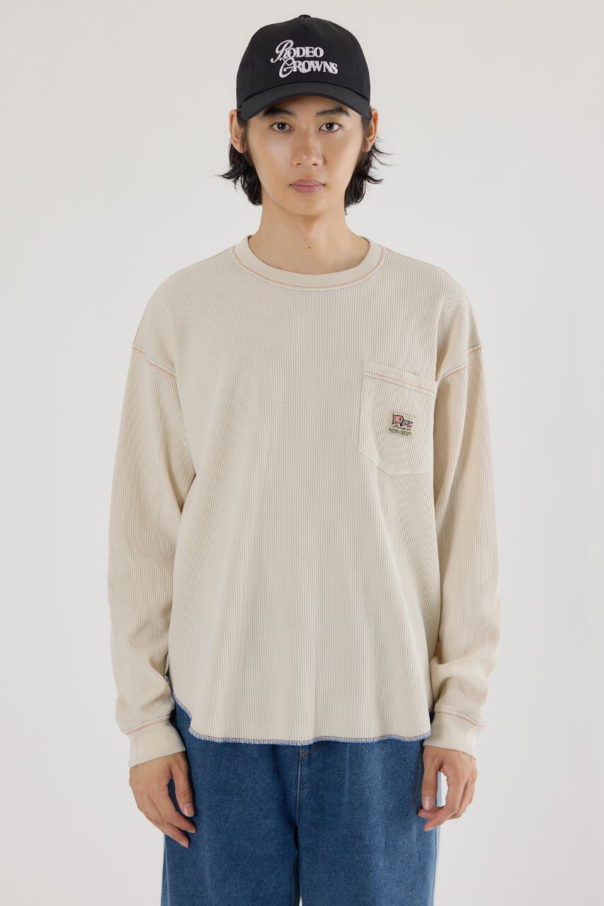 RODEO CROWNS「ピグメントワッフルトップス」|Tシャツ・カットソー|