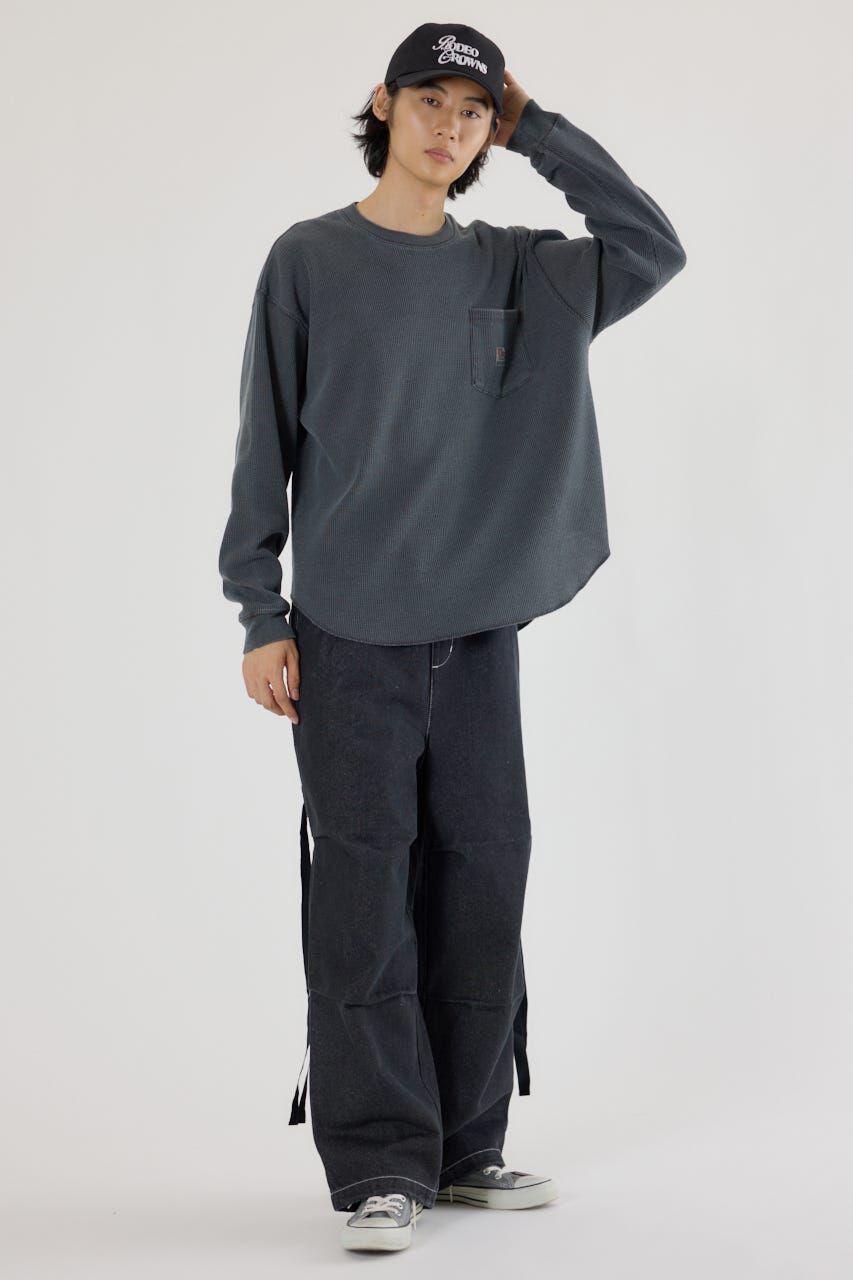 RODEO CROWNS「ピグメントワッフルトップス」|Tシャツ・カットソー|