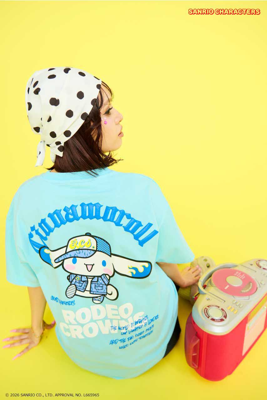 RODEO CROWNS「(サンリオキャラクターズ) パターンモチーフTシャツ」|Tシャツ・カットソー|L/BLU1