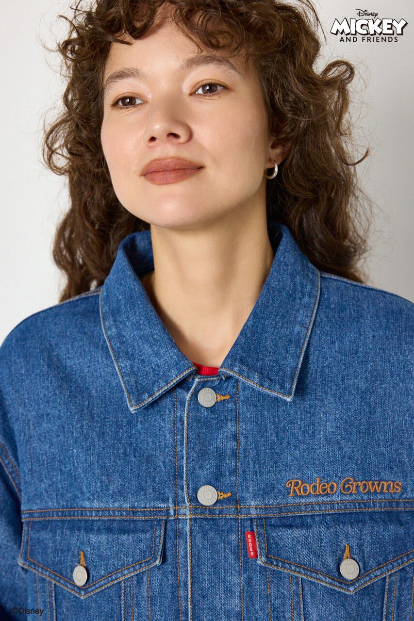 RODEO CROWNS「(ミッキー＆ミニー)フェイスパッチDENIMジャケット」|デニムジャケット|