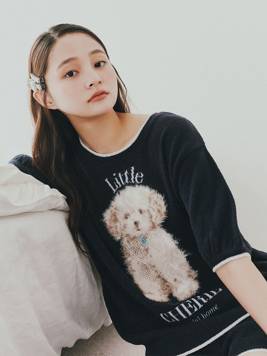 SNIDEL HOME「【WEB限定】【セット商品】DOGラメジャガードプルオーバー＆ショートパンツSET」|ルームウェア|