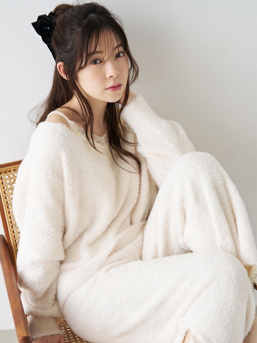 SNIDEL HOME「レースニットロングパンツ」|ルームウェア|
