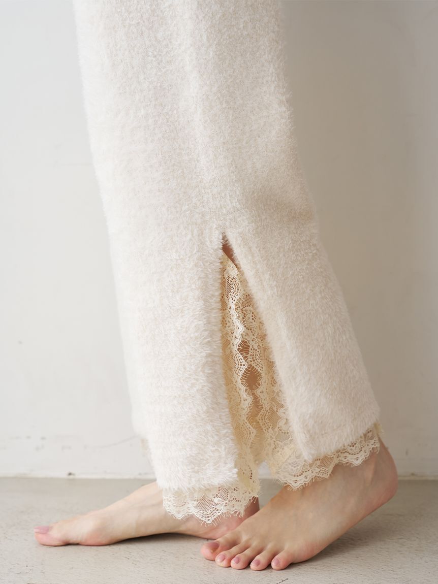 SNIDEL HOME「レースニットロングパンツ」|ルームウェア|