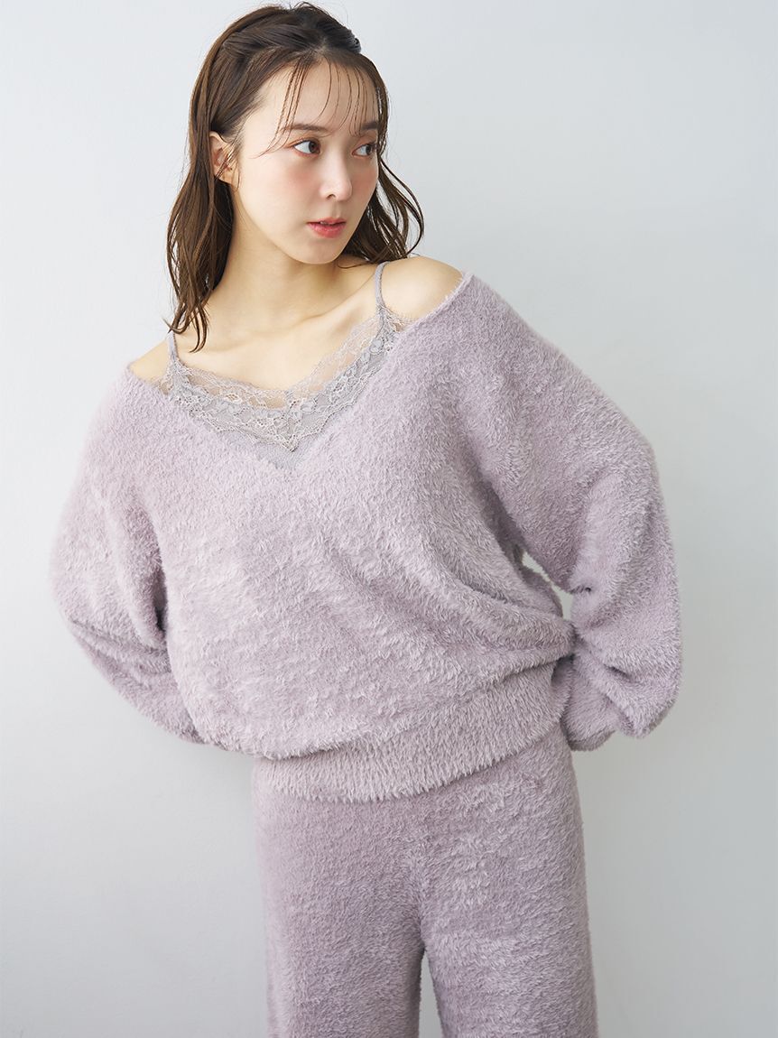 SNIDEL HOME「レースニットプルオーバー」|ルームウェア|