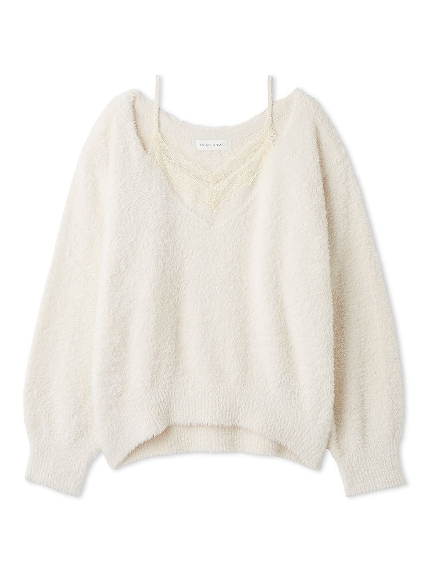 SNIDEL HOME「レースニットプルオーバー」|ルームウェア|