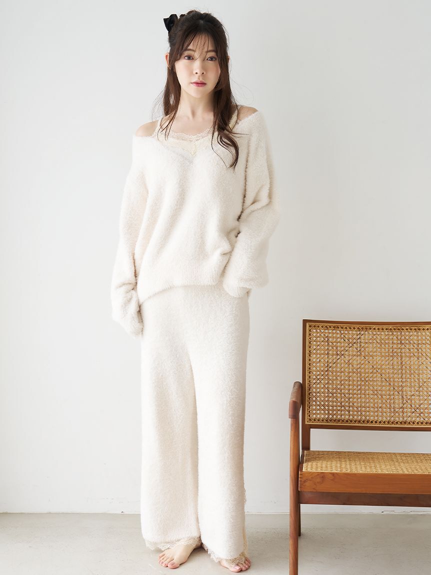 SNIDEL HOME「レースニットプルオーバー」|ルームウェア|