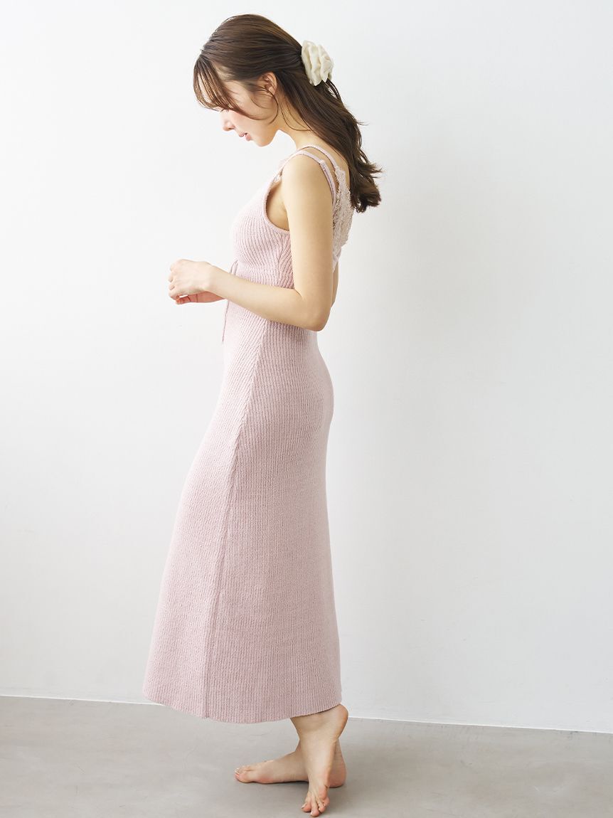 SNIDEL HOME「レースニットワンピース」|ルームウェア|