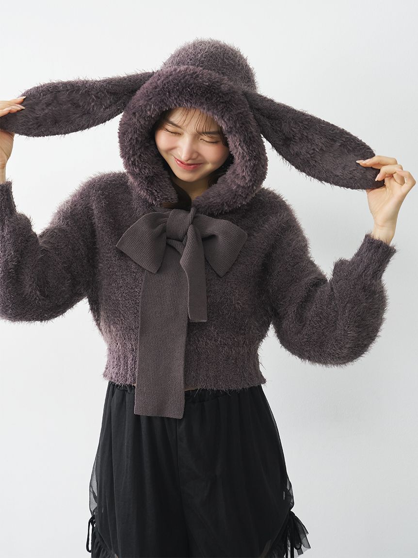 SNIDEL HOME「【Halloween】ショートニットパーカー」|ルームウェア|