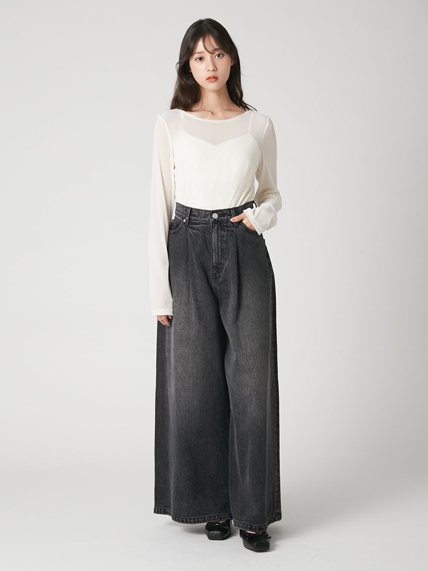 FRAY I.D「【ウォッシャブル】フロッキーチュールベーシックトップス」|Tシャツ・カットソー|