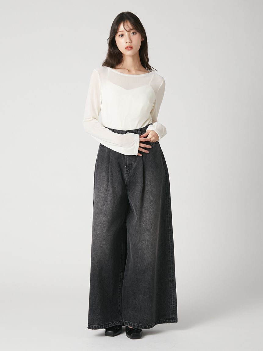FRAY I.D「【ウォッシャブル】フロッキーチュールベーシックトップス」|Tシャツ・カットソー|