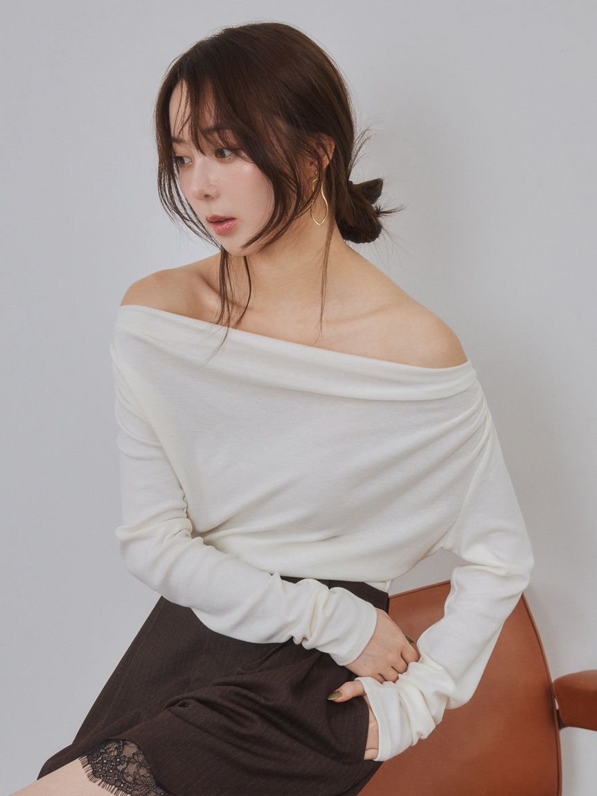 FRAY I.D「ウールブレンドドレープカットソー」|Tシャツ・カットソー|
