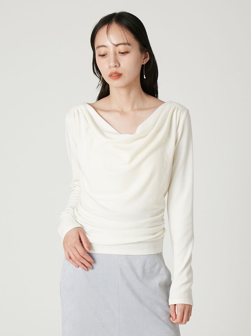 FRAY I.D「ウールブレンドドレープカットソー」|Tシャツ・カットソー|