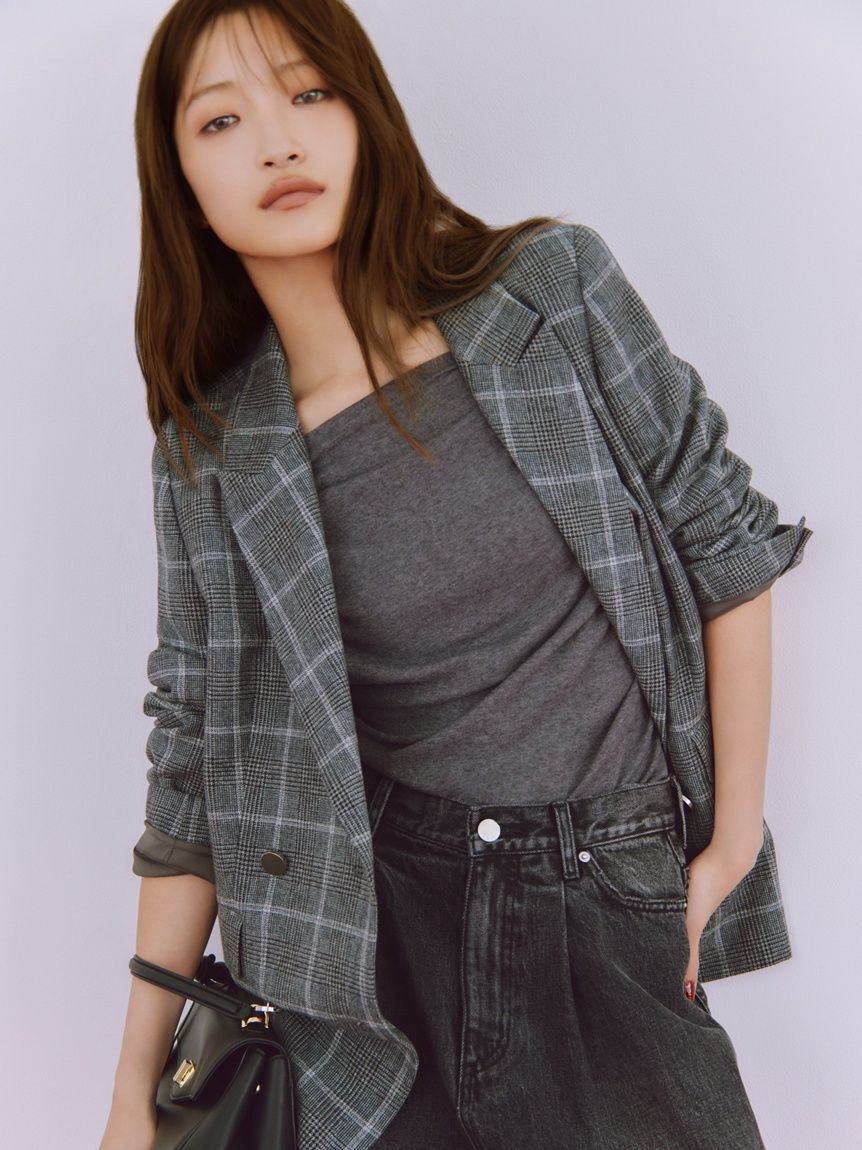 FRAY I.D「ウールブレンドドレープカットソー」|Tシャツ・カットソー|GRY