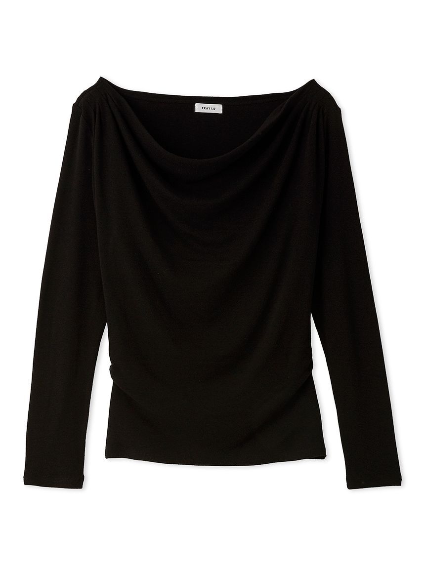 FRAY I.D「ウールブレンドドレープカットソー」|Tシャツ・カットソー|BLK