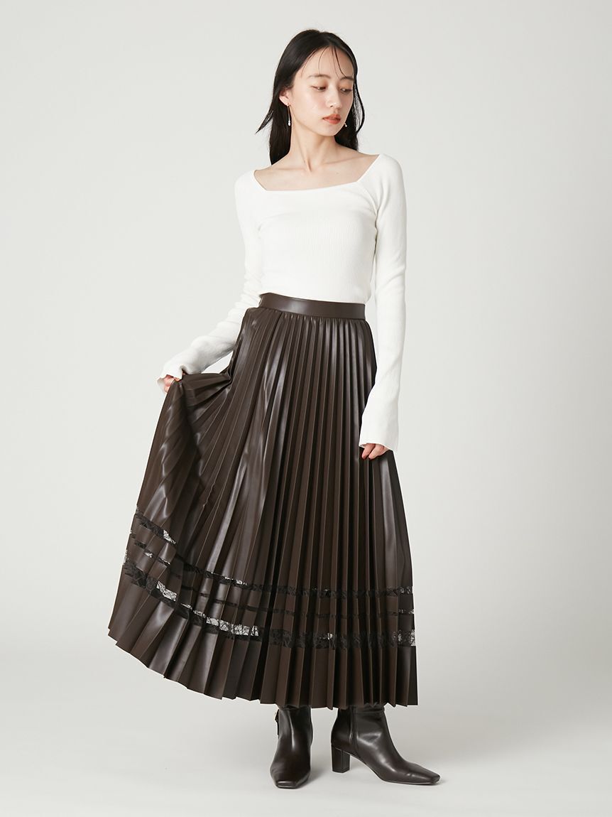 FRAY I.D「【ウォッシャブル】2wayシルクブレンドデコルテリブニット」|ニット・セーター|