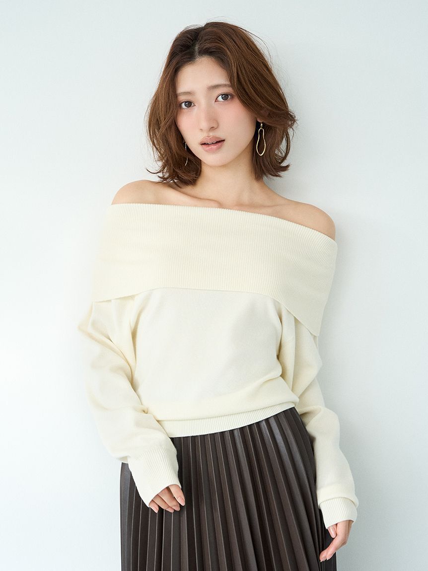 FRAY I.D「ワイドカラーオフショルダープルオーバー」|Tシャツ・カットソー|