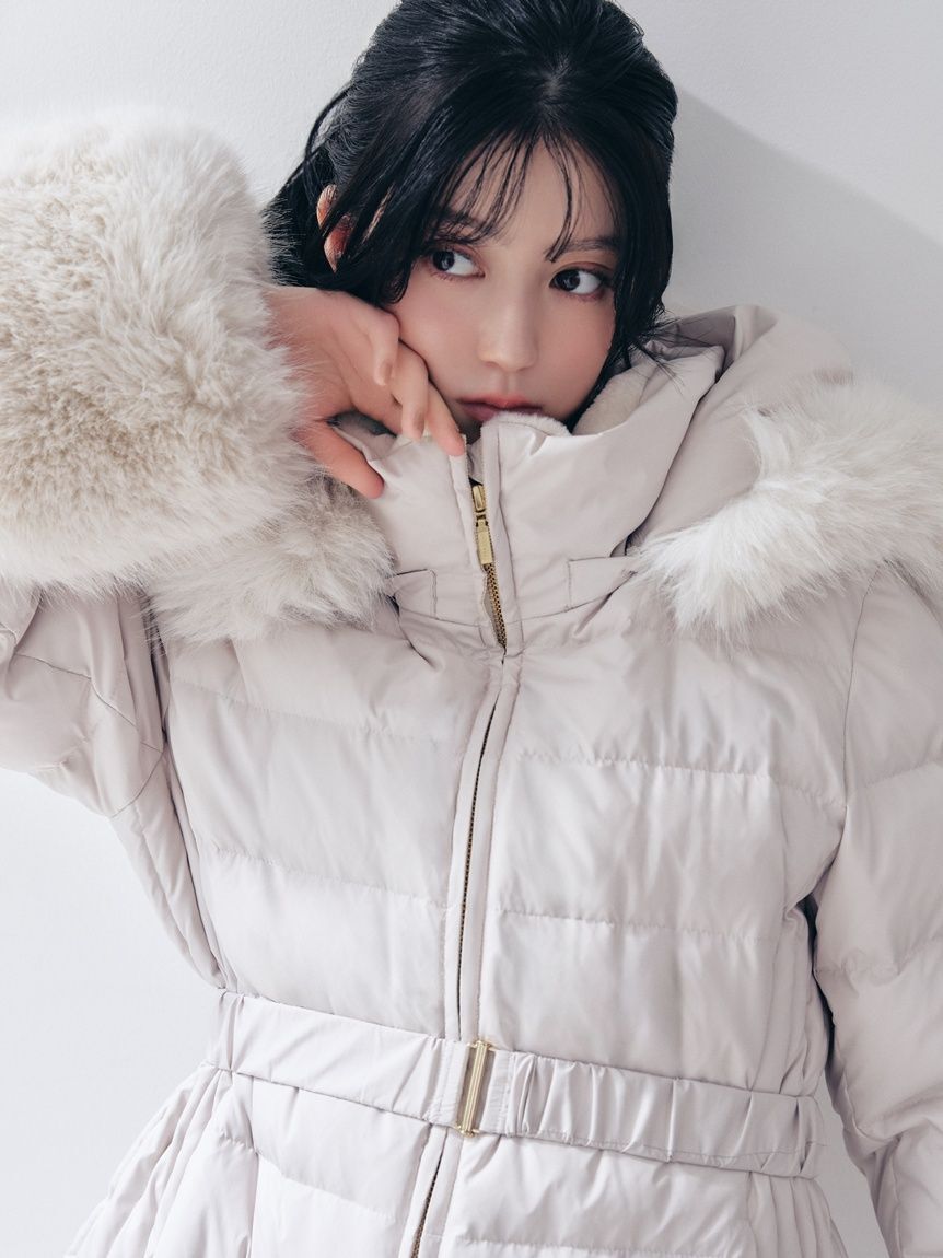 FRAY I.D「【撥水】2wayファーフードロングダウンコート」|ダウン|
