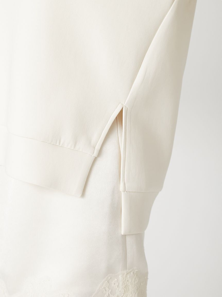 FRAY I.D「【WEB限定】【ウォッシャブル】レースカラーポンチスウェットプルオーバー」|Tシャツ・カットソー|
